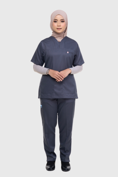 [ WOMEN ] SCRUB - ANCHOR GREY | NILAM SERIES (SOFT COTTON)