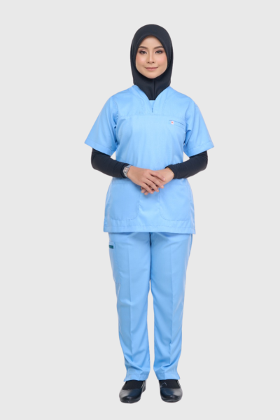 [ WOMEN ] SCRUB - CORNFLOWER BLUE | NILAM SERIES (SOFT COTTON)